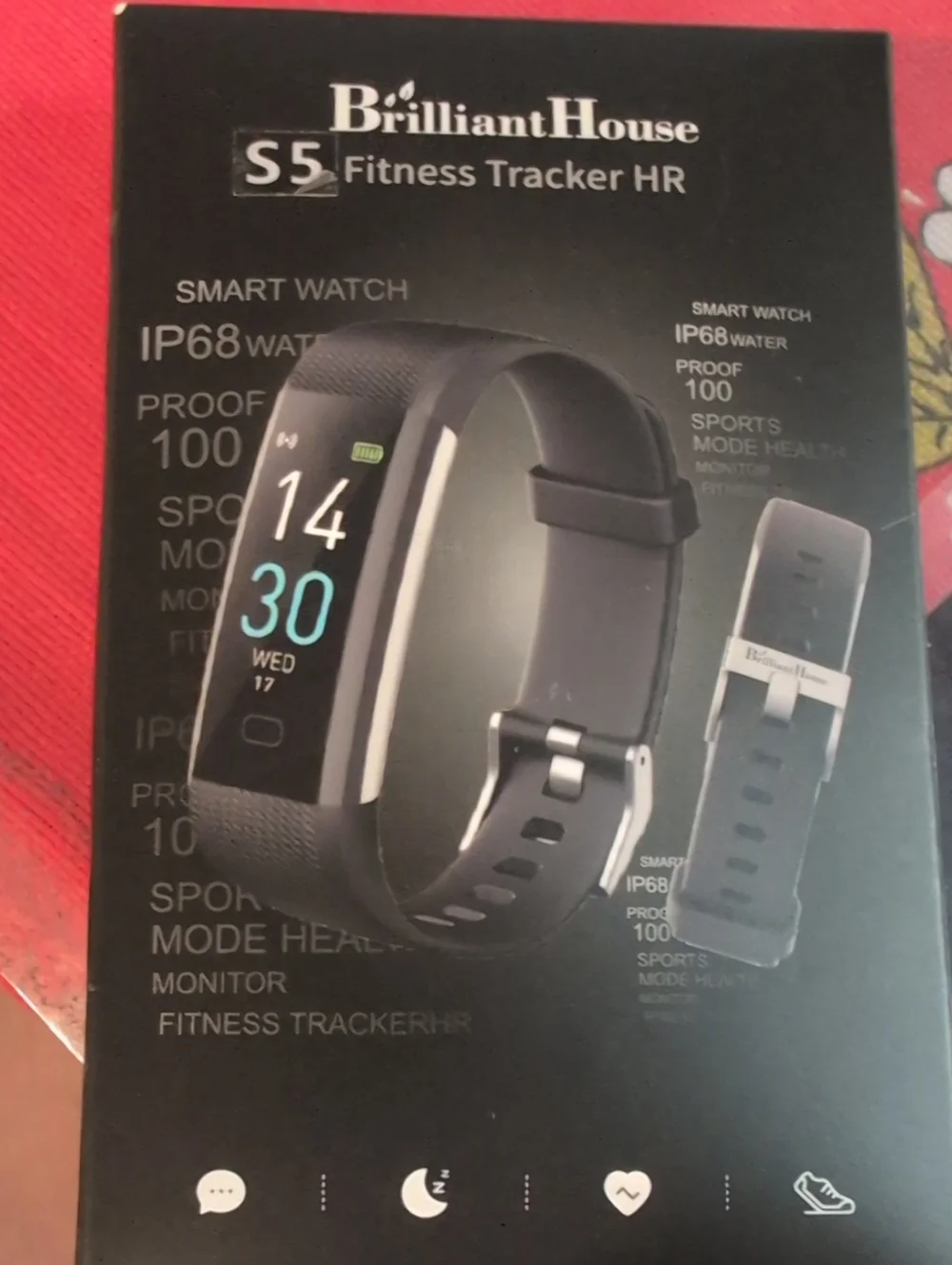 S5 Fitness Tracker HR — Black Smartwatch